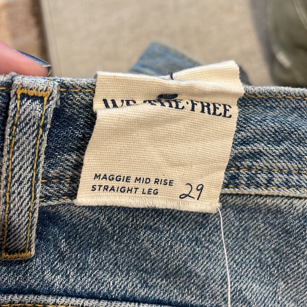 We the Free/ free people Maggie mid rise jeans straight leg size 29/8 - Picture 4 of 5